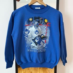 Vintage 1993 Toronto Maple Leafs Bulletin Athletic Kids Crewneck Sweatshirt NHL